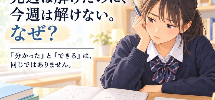 先週は解けたのに、今週は解けない。なぜ？
